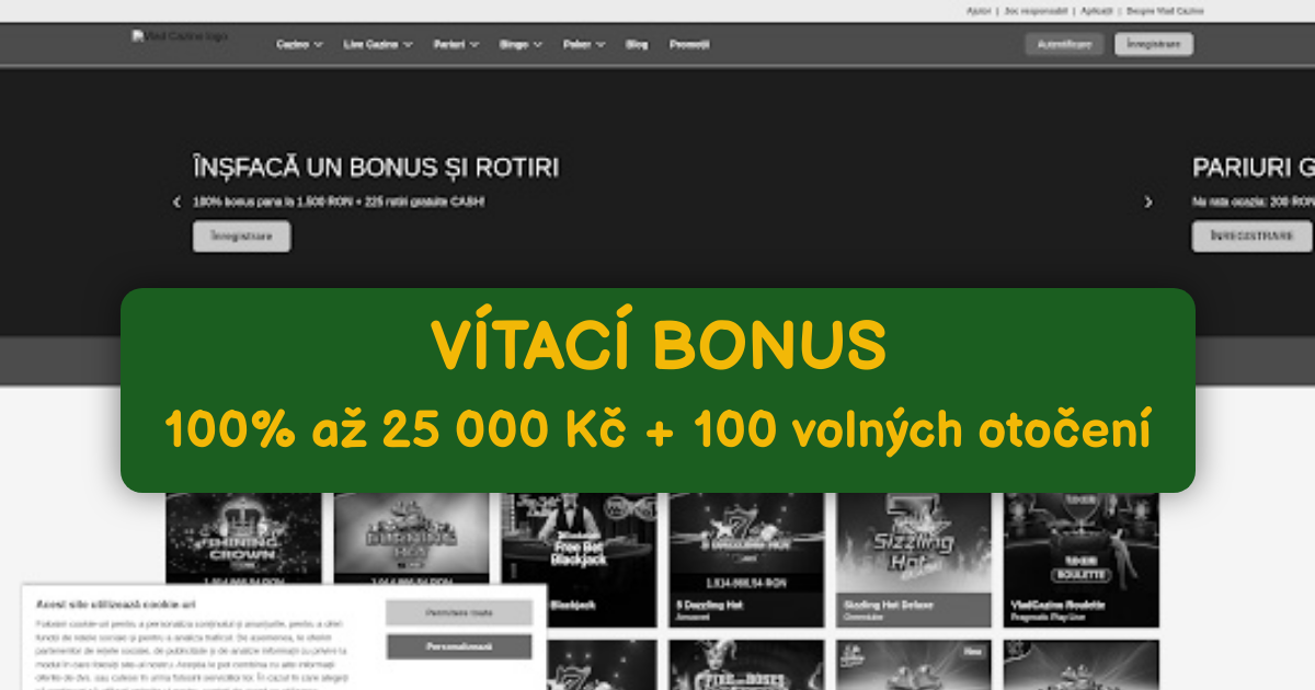 Vlad Cazino: Tisíce online slotů NetEnt & Pragmatic + bonus 10 000 Kč