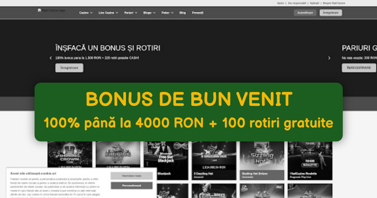 Vlad Cazino: Sloturi online top cu bonus de 2000 RON